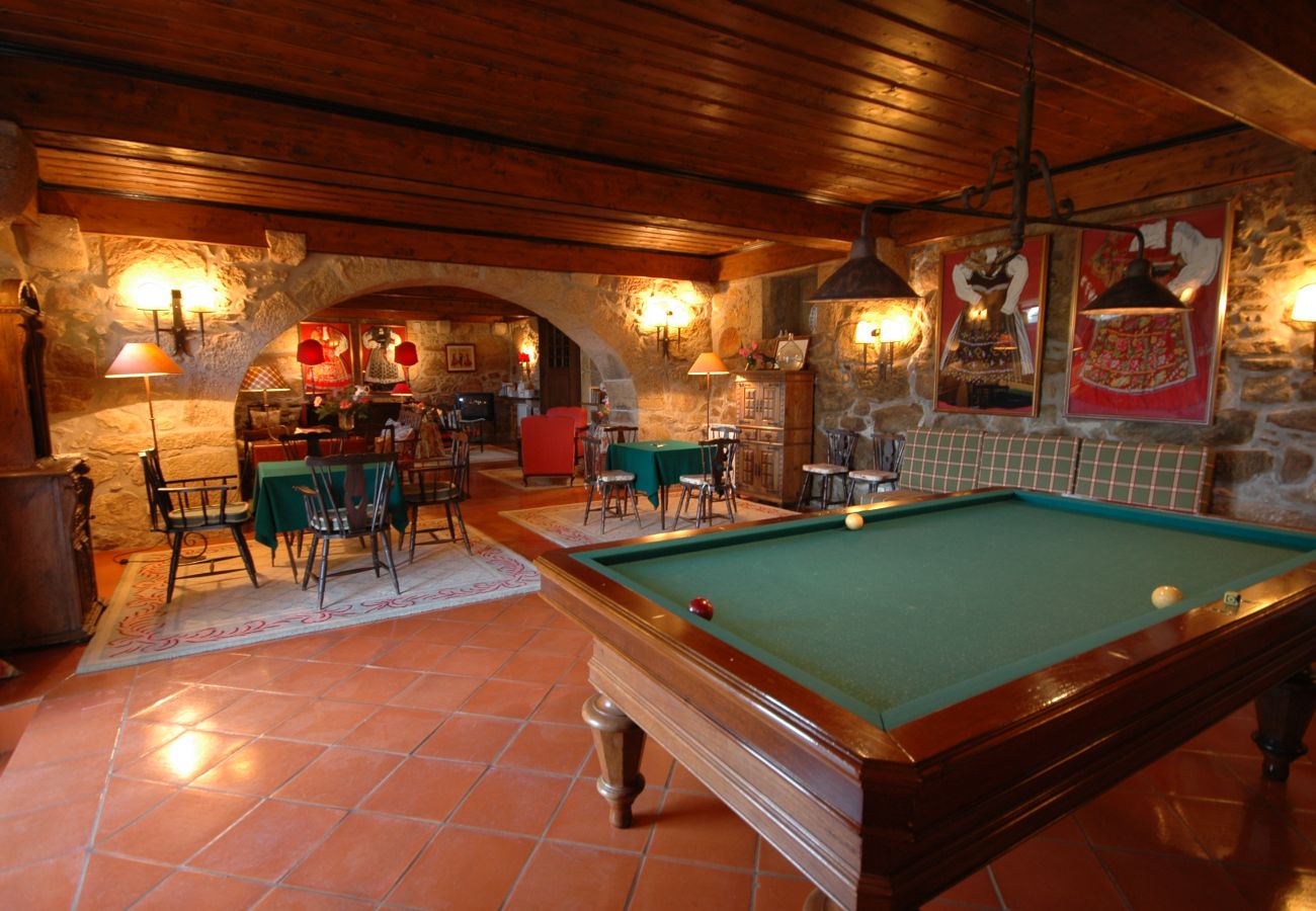 Living room with billards in main house